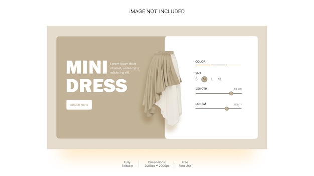 PSD minimal banner for a mini dress