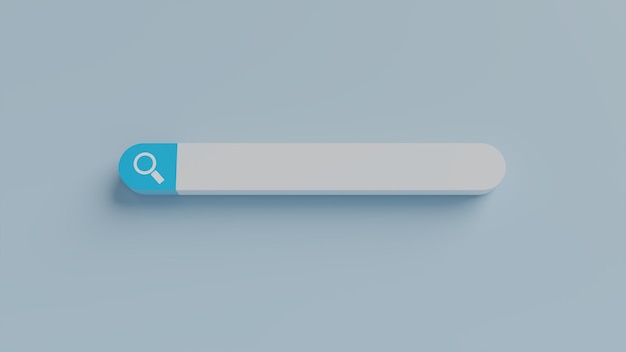 Minimal blank search bar background. web search concept. 3d rendering