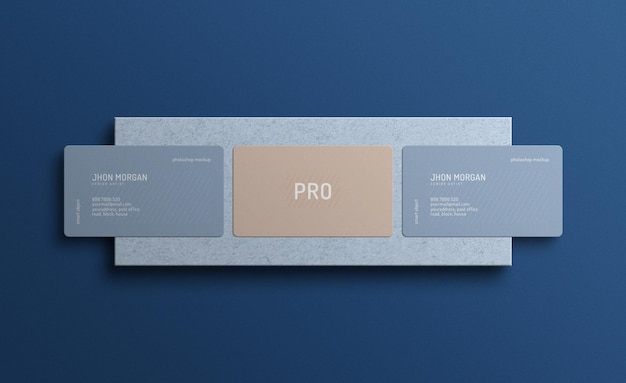 Minimal blue business card mockup