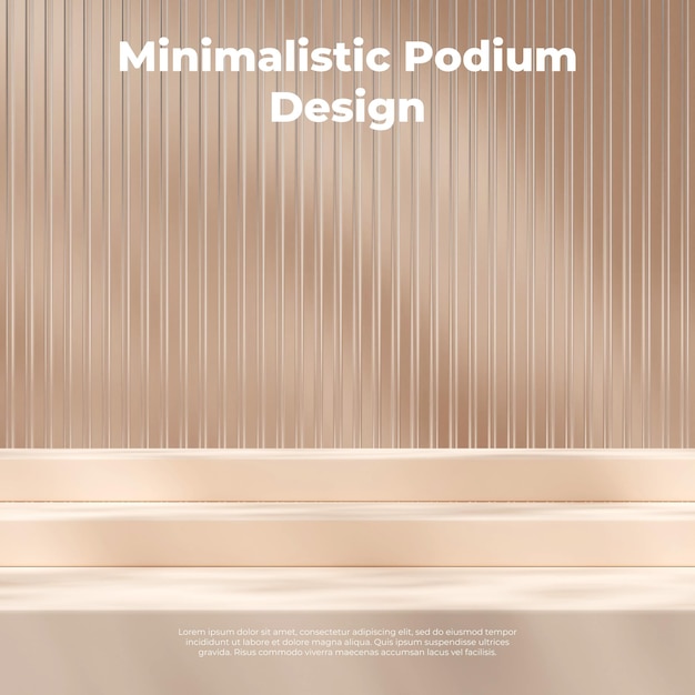 Minimal bright frosted glass wall background for product podium presentation in square layout