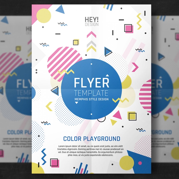 PSD minimal colorful flyer template