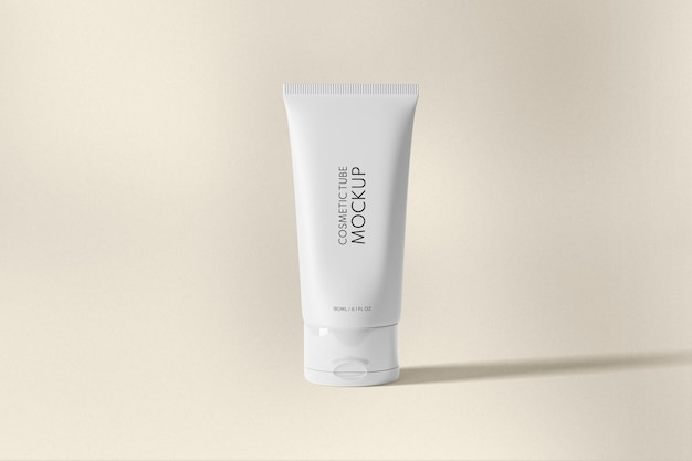 Minimal cream tube mockup