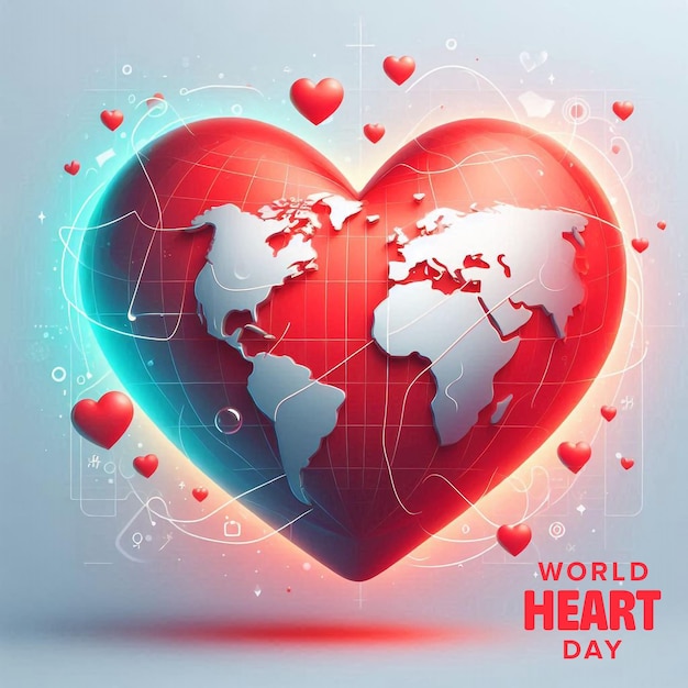 PSD minimal design template for world heart day