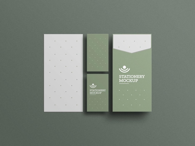 Minimal envelope with business card mockup