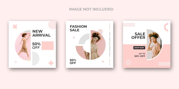 Minimal fashion Instagram banner set