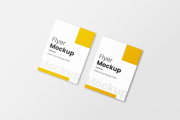 Minimal flyer mockup design with shadow