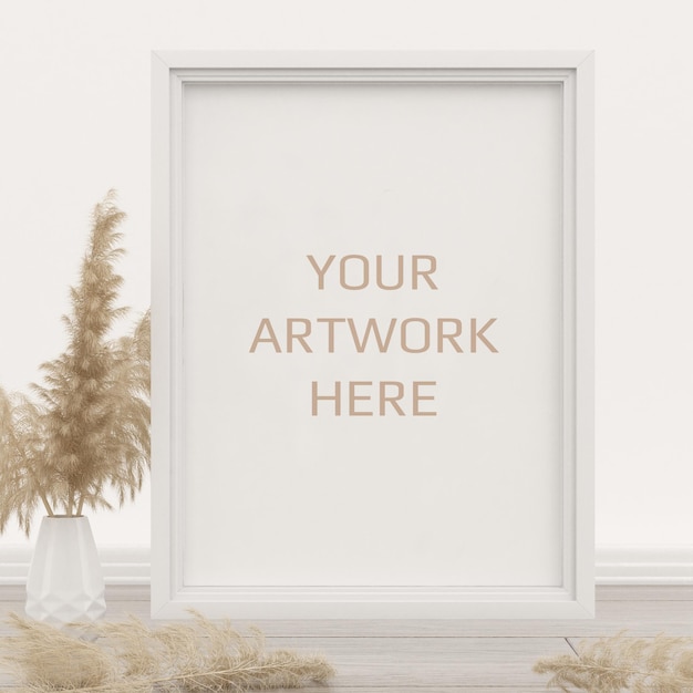 minimal Frame mockup with white background