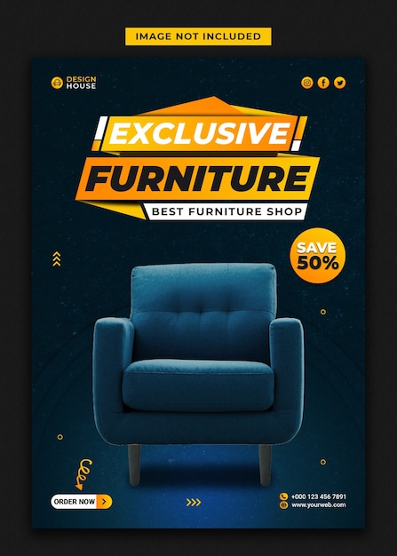 Minimal furniture flyer template