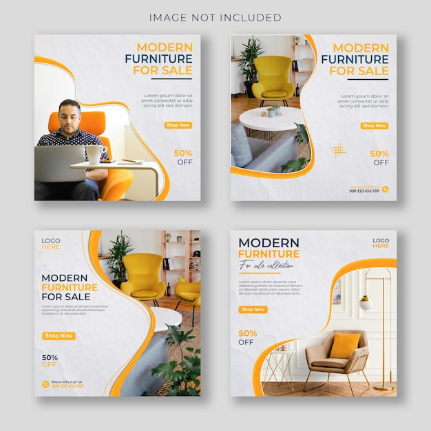 PSD minimal furniture social media post and instagram post template