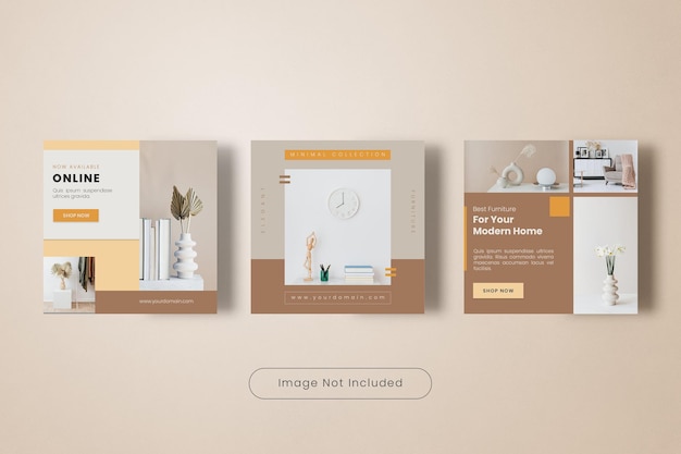 Minimal Home Furniture Instagram Post Template Banner Collection