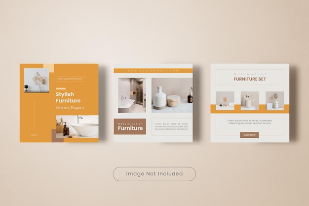 Minimal Home Furniture Instagram Post Template Banner Collection