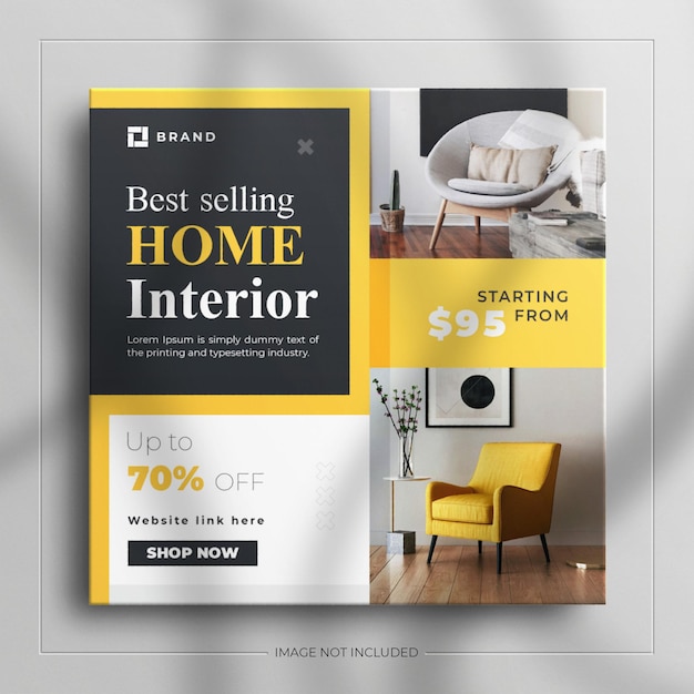 Minimal interior design furniture social media instagram story template