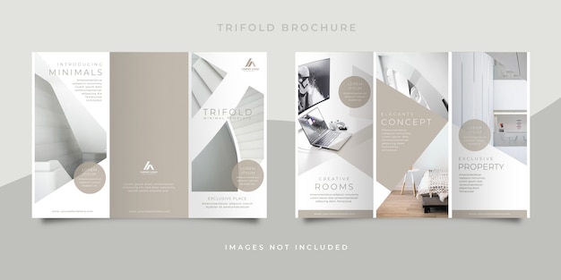 Minimal interior design tri-fold brochure