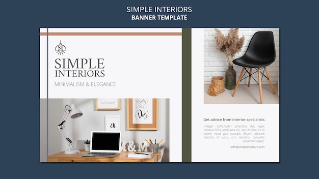 Minimal interiors banner template