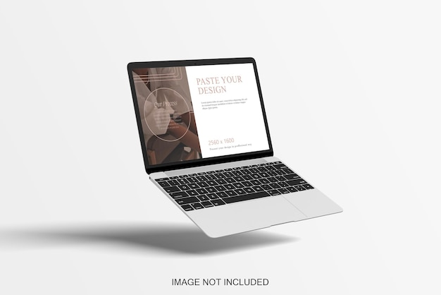 PSD minimal laptop mockup floating