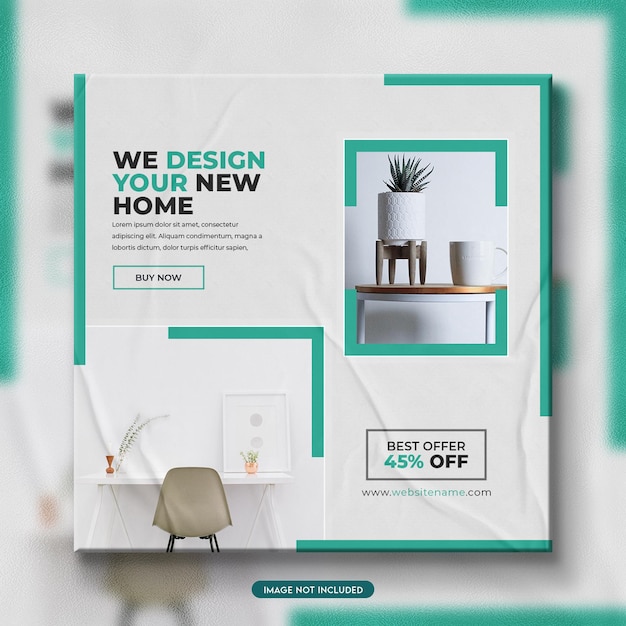 Minimal Modern furniture sale social media and instagram post template