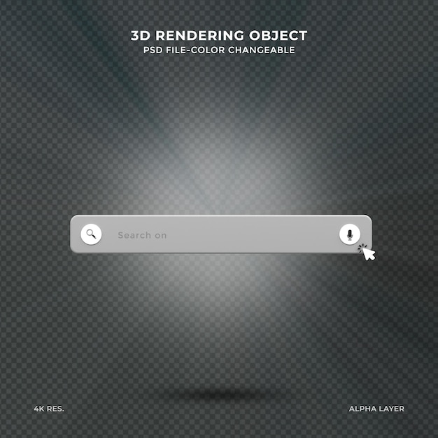 minimal realistic blank 3d search bar on pink background web search concept 3d rendering