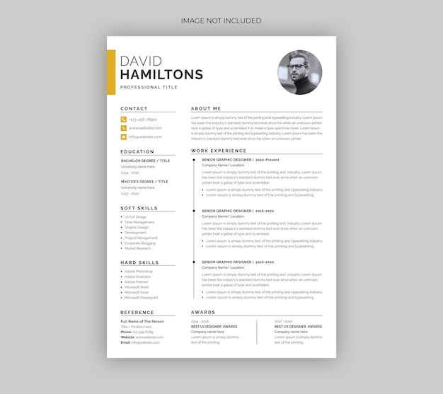 Minimal resume or cv template design