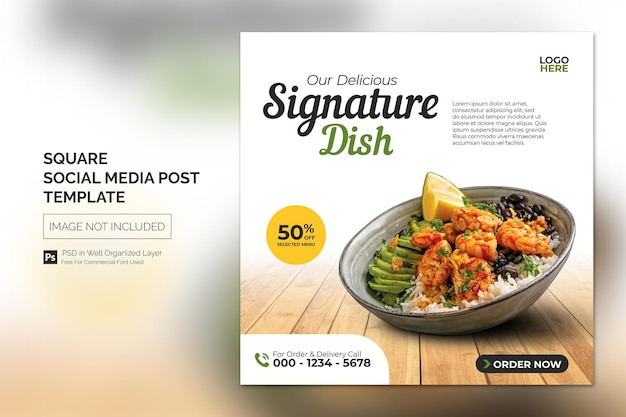 Minimal Simple Food Social Media Post Square Banner Design Template