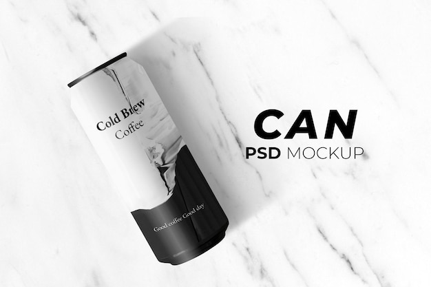 Minimal soda can mockup psd beverage product packaging