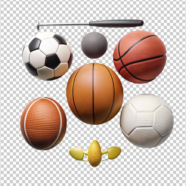 minimal style sport composition on transparent background