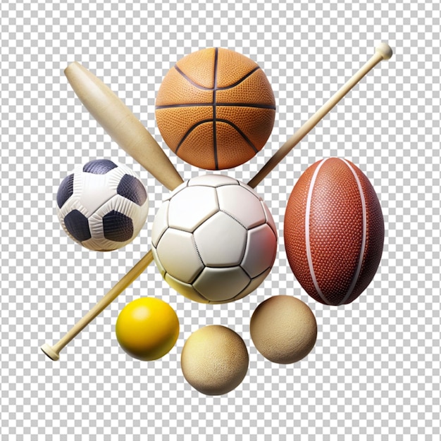 minimal style sport composition on transparent background