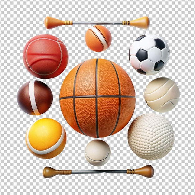 minimal style sport composition on transparent background