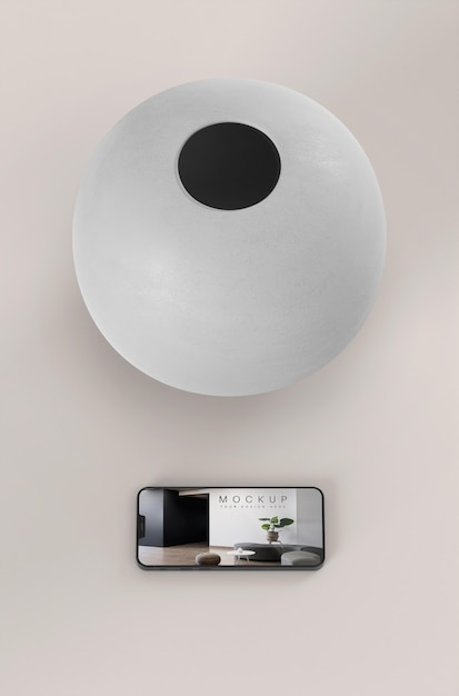 Minimal vase and phone mockup