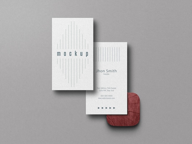 Minimal virtical business card mockup