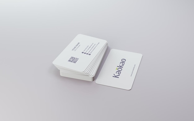 Minimal white business mockup card for branding design presentation