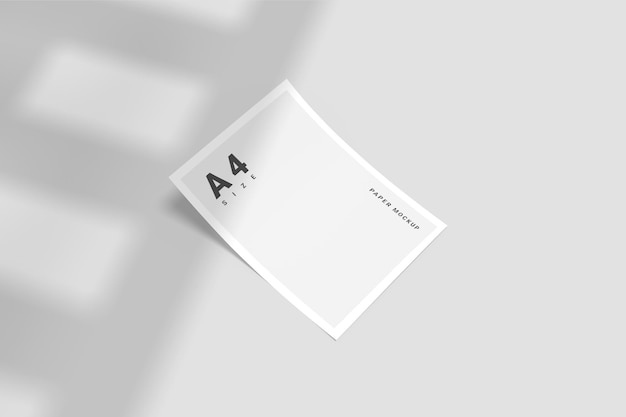 minimal white poster mockup with shadow overlay