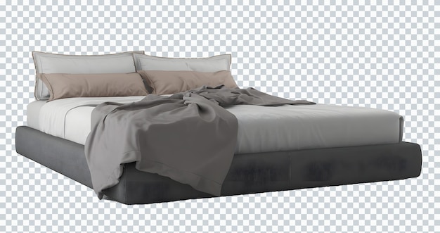 Minimalism gray ivory khaki bedding set, bed, perspective