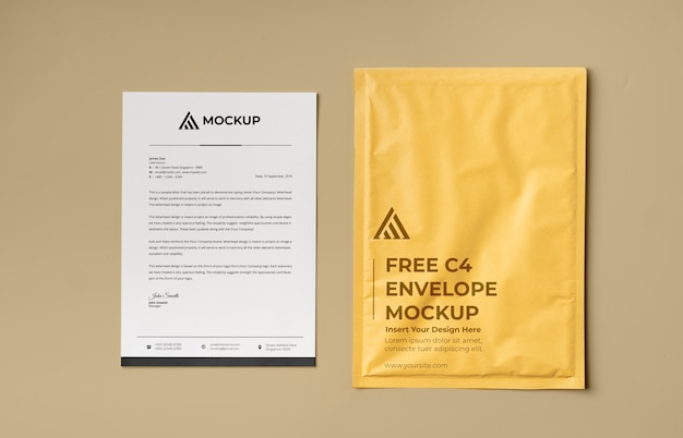 Minimalist a4 envelope mockup