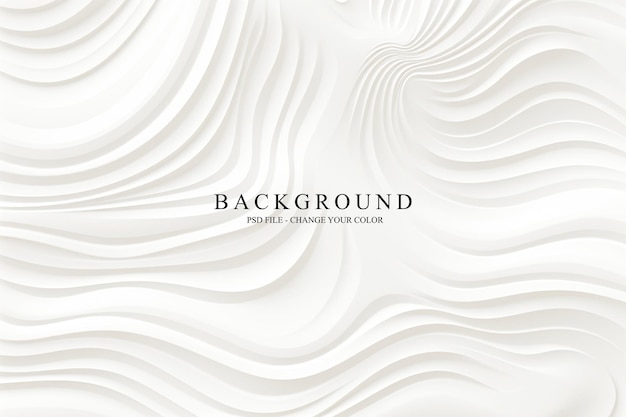 Minimalist Abstract White Wavy Lines Design