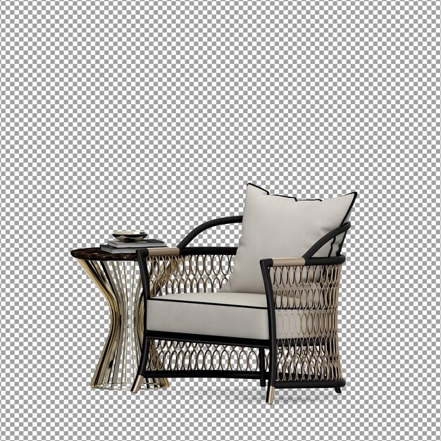 Minimalist Armchair in 3D Rendering