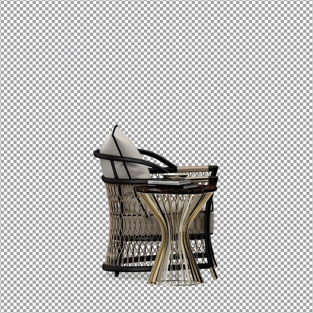 Minimalist Armchair in 3D Rendering