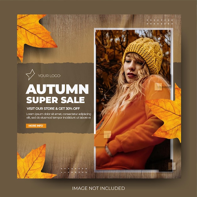 Minimalist autumn fashion sale instagram social media post feed