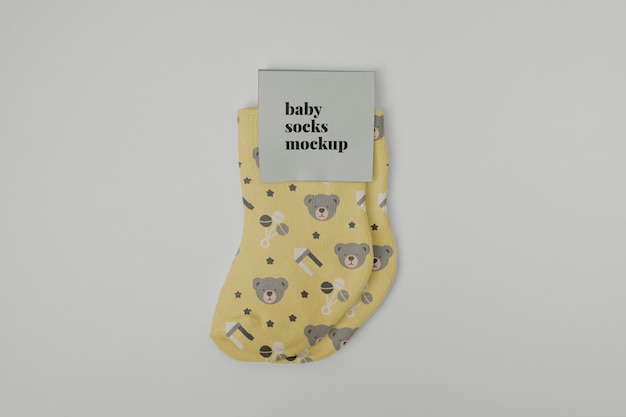 Minimalist baby socks mockup