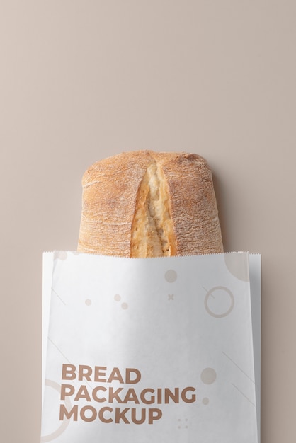 Minimalist bio bread packaging mockup