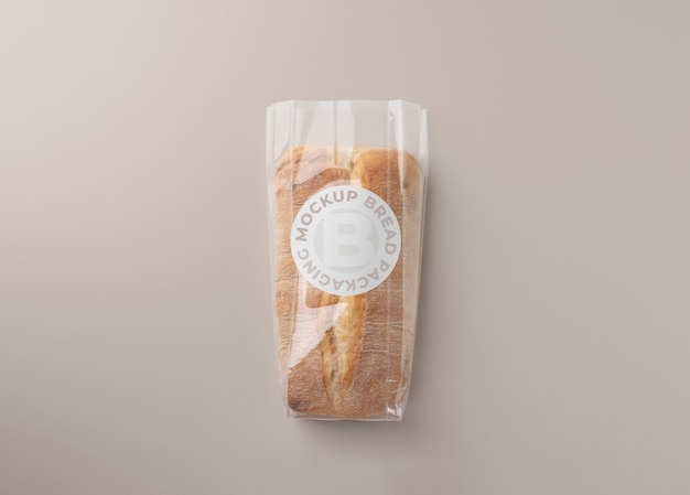 Minimalist bio bread packaging mockup