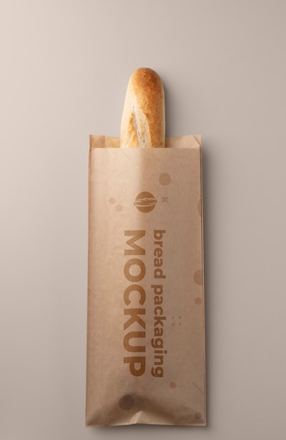 Minimalist bio bread packaging mockup