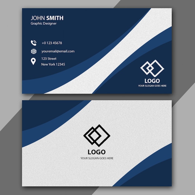 Minimalist blue business card template