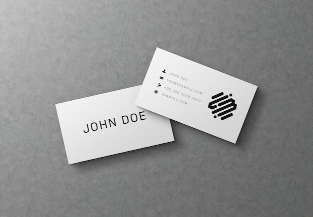 Minimalist Business card on concrete background Mockup