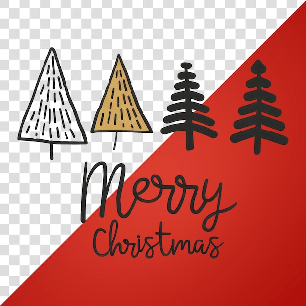 PSD minimalist christmas tree illustration