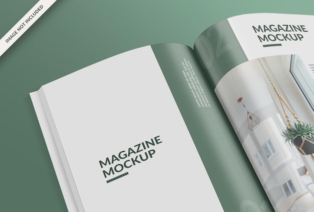 Minimalist close up magazine mockup