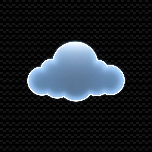 Minimalist Cloud Simplified With Clean Lines Basic Shapes and Monochromatic _Isolated_Neon_ObjectH