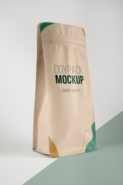 Minimalist composition of doypack mock-up