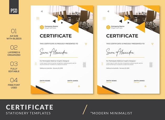 Minimalist Design Certificate Templates