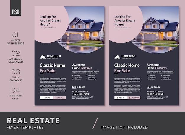 Minimalist Design Real Estate Flyer Templates