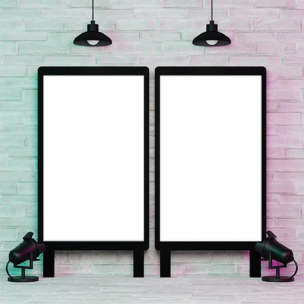 Minimalist design with mockup frames